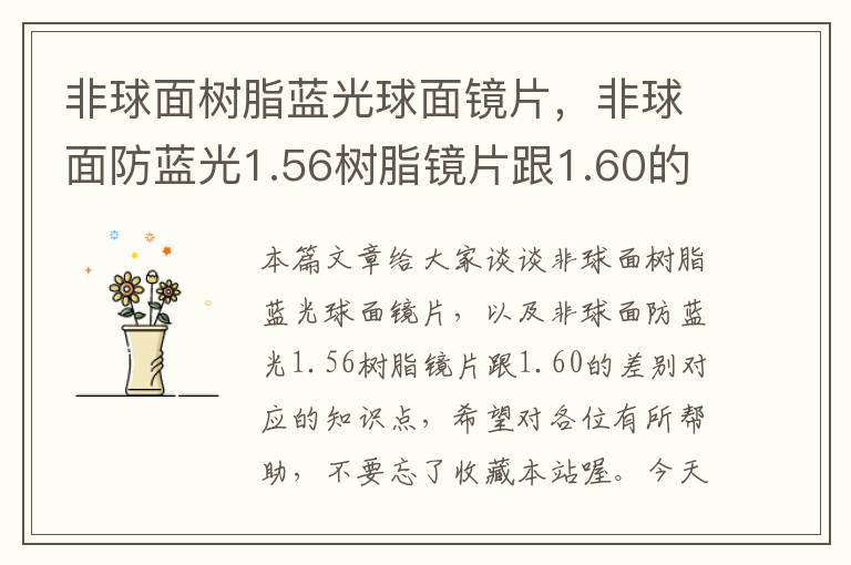 非球面树脂蓝光球面镜片，非球面防蓝光1.56树脂镜片跟1.60的差别