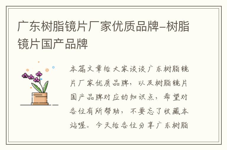 广东树脂镜片厂家优质品牌-树脂镜片国产品牌