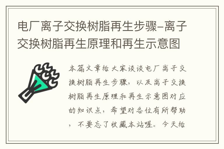 电厂离子交换树脂再生步骤-离子交换树脂再生原理和再生示意图