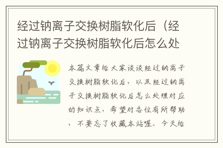 经过钠离子交换树脂软化后（经过钠离子交换树脂软化后怎么处理）