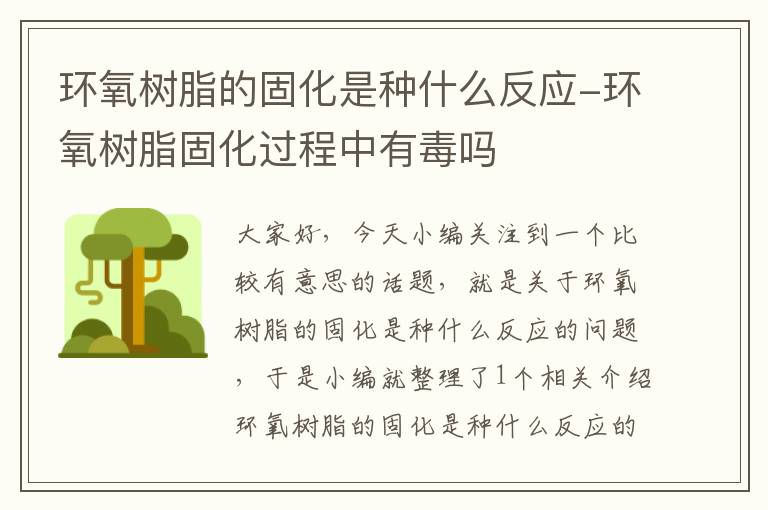 环氧树脂的固化是种什么反应-环氧树脂固化过程中有毒吗