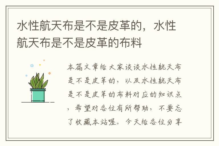 水性航天布是不是皮革的，水性航天布是不是皮革的布料