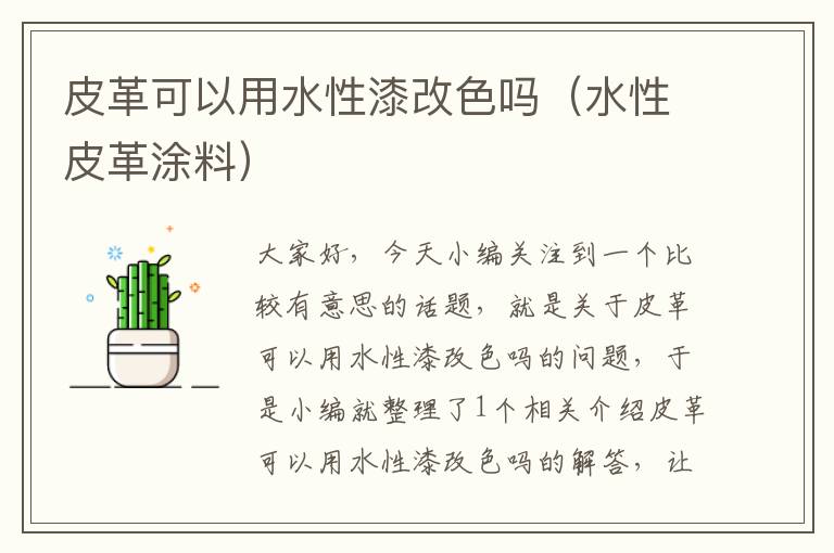 皮革可以用水性漆改色吗（水性皮革涂料）