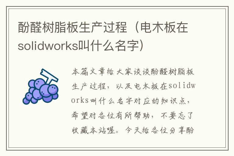 酚醛树脂板生产过程（电木板在solidworks叫什么名字）